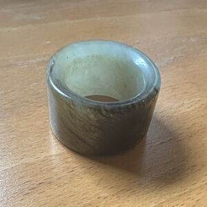 Chinese Serpentine Jade Archer’s Thumb Ring Vintage